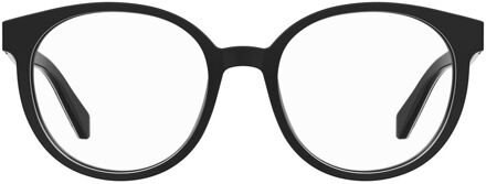 Love Moschino Ronde Bril met Rode Hartjes Design - maat Zwart