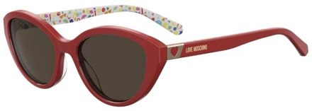 Love Moschino Rood Montuur Stijlvolle Zonnebril Love Moschino , Red , Dames - 54 MM
