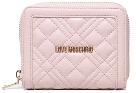 Love Moschino Roze gewatteerde portemonnee met logo Love Moschino , Pink , Dames - ONE Size