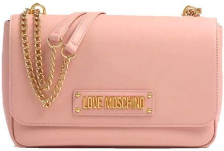 Love Moschino Schoudertas met gouden details Love Moschino , Pink , Dames - ONE Size