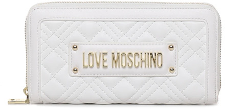Love Moschino Stijlvolle leren portemonnee met meerdere vakken Love Moschino , White , Dames - ONE Size