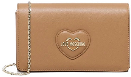 Love Moschino Stijlvolle Magneetsluiting Tas in Biscuit Love Moschino , Brown , Dames - ONE Size