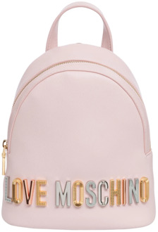 Love Moschino Swarovski Logo Rugzak Love Moschino , Pink , Dames - ONE Size