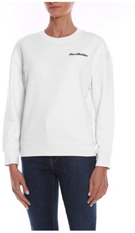 Love Moschino Sweater met logo en hart borduursel Love Moschino , White , Dames - S,Xs