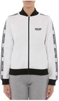 Love Moschino Witte Katoenen Sweatshirt voor Dames Love Moschino , White , Dames - M,Xs