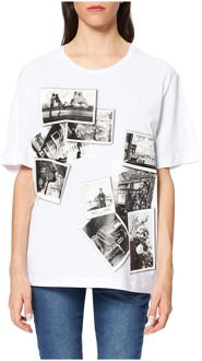 Love Moschino Witte Katoenen T-Shirt Love Moschino , White , Dames - M,S