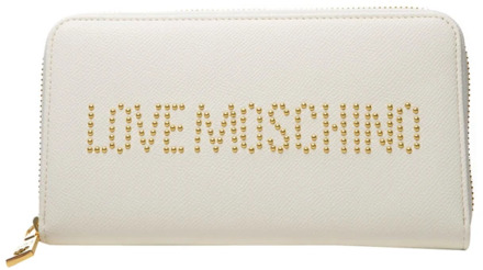Love Moschino Witte Modieuze Portemonnee met Rits Love Moschino , White , Dames - ONE Size