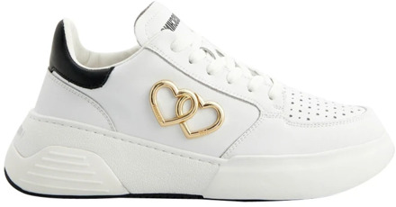 Love Moschino Witte Sneakers met Hartdetail Love Moschino , White , Dames - 36 Eu,37 Eu,39 Eu,40 Eu,38 Eu,41 EU