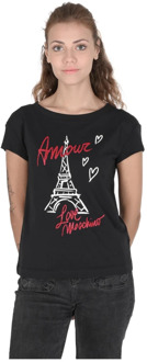 Love Moschino Zwart Katoenen T-Shirt Love Moschino , Black , Dames - L,M,S,Xs,2Xs