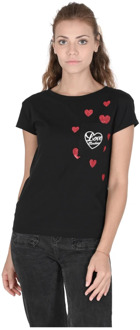 Love Moschino Zwart Katoenen T-Shirt Love Moschino , Black , Dames - Xl,L,M,S,Xs,2Xs