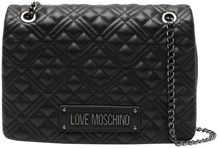 Love Moschino Zwarte Gewatteerde Schoudertas Love Moschino , Black , Dames - ONE Size