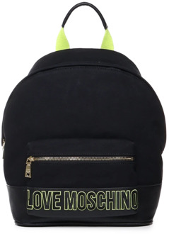 Love Moschino Zwarte katoenen rugzak met ritssluiting Love Moschino , Black , Dames - ONE Size