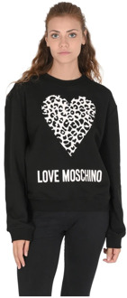 Love Moschino Zwarte Katoenen Sweatshirt Love Moschino , Black , Dames - L,M,S,Xs,2Xs