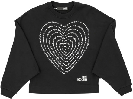 Love Moschino Zwarte Katoenen Sweatshirt Love Moschino , Black , Dames - M,S,Xs,2Xs