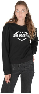 Love Moschino Zwarte Katoenen Sweatshirt met Inlay Love Moschino , Black , Dames - M,S,Xs,2Xs