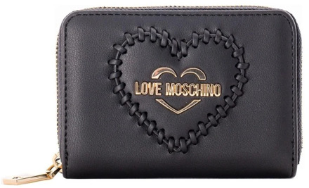 Love Moschino Zwarte Portemonnee met Ingelegd Hart - Stijl Jc5637Pp1Elh 8992 Love Moschino , Black , Dames - ONE Size