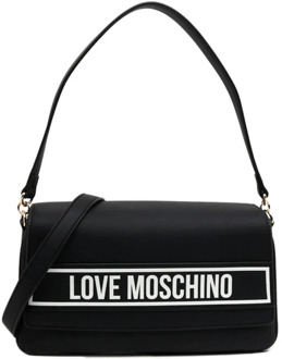 Love Moschino Zwarte Schoudertas met Verstelbare Band Love Moschino , Black , Dames - ONE Size