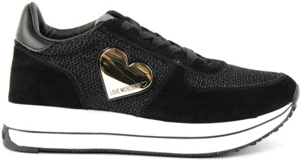 Love Moschino Zwarte Sneakers Love Moschino , Black , Dames - 38 Eu,39 EU