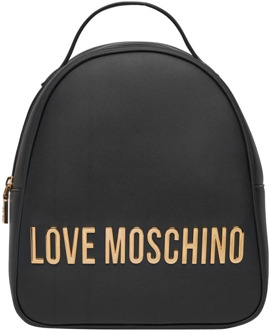 Love Moschino Zwarte Synthetisch Leren Rugzak Love Moschino , Black , Dames - ONE Size