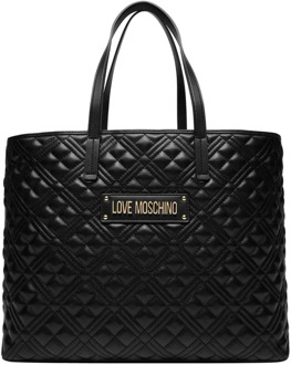 Love Moschino Zwarte Synthetische Shopper Tas Love Moschino , Black , Dames - ONE Size