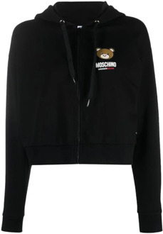 Love Moschino Zwarte Zip Sweater voor Dames Love Moschino , Black , Dames