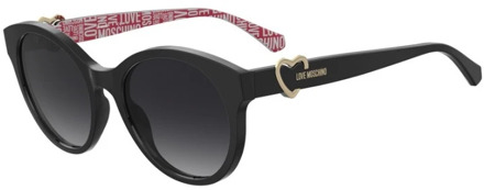 Love Moschino Zwarte zonnebril met donkergrijze lenzen Love Moschino , Black , Unisex - 54 MM