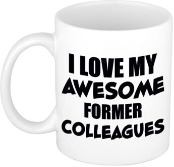 Love my awesome former colleagues koffiemok / theebeker wit - afscheidscadeau collega - feest mokken Multikleur