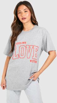 Love Story Oversized T-Shirt, Light Grey