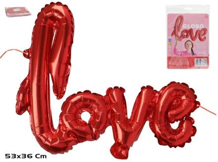 Love tekst ballon 59x40 cm rood