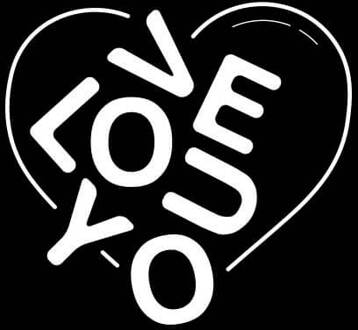 Love You Jumble Dames T-shirt - Zwart - 3XL