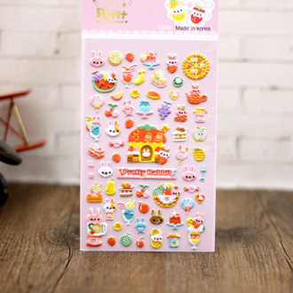 Lovely animal and heart 3D Bubble Stickers Cute Animal Sticker Creative diy Gift Stationery School supplies papelaria