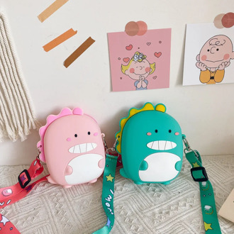 Lovely Dinosaur Waist Bag Cute Girl Travel Bag Wallet Children Backpack Silicone Mini Satchel Bag Messenger Bags Child Nice Gift