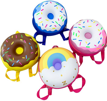 Lovely Kids Baby Cartoon Donuts Backpack Boys Girls Waterproof Round Nursery School Bag Zipper Backpack 4 Colors