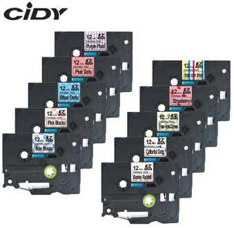 Lovely pattern Compatible laminated tze 231 tze631 12mm brother tze tape tze-231 tz-231 for brother p-touch printer tze-131