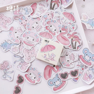 Lovely Rabbit Holidays at the Beach Decorative Stickers Scrapbooking Stick Label Diary Stationery Album Stickers