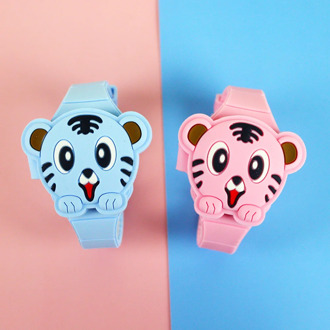 Lovely Silicone Cartoon Children Watches Girls Tiger Flip Cover Electronic Kids Watch for Boy Student Clock Reloj Infantil Saati