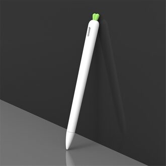 Lovemei Leuke Wortel Siliconen Potlood Gevallen Voor Huawei M-Etui Voor Tablet Touch Pen Stylus Cap Cartoon Beschermen sleeve Cover wit