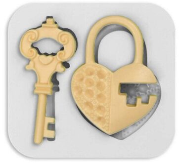 Loving Heart Lock Key Siliconen Sugarcraft Mold Cupcake Chocolade Bakvorm Fondant Cake Decorating Gereedschap