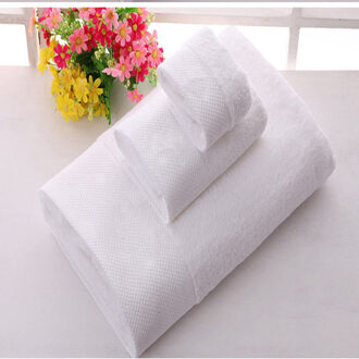 LOVRTRAVEL Pakistan Katoen Luxe Badhanddoeken Set, Katoen Strand Badstof Badhanddoeken voor Volwassenen, wit Serviette Gezicht handdoek op maat logo 3 stk