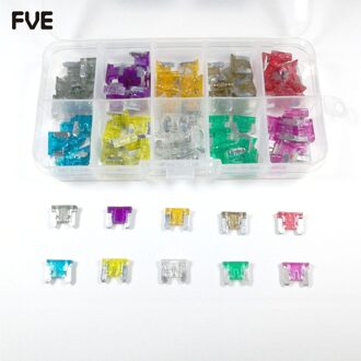 Low Profile Mini Blade Zekering Auto Vrachtwagen Motorfiets Suv Zekeringen Kit Aps 2A 3A 5A 7.5A 10A 15A 20A 25A 30A 35A + Box