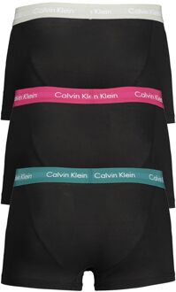 Low Rise Trunk Boxershorts Heren (3-pack) zwart - roze - blauw - lichtgrijs - S