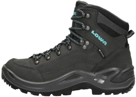 Lowa Women's Renegade Gore-Tex Mid Narrow Boots - Asphalt/Turquoise - UK 5.5