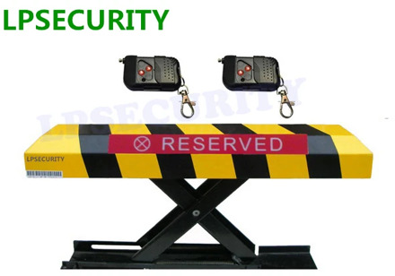 LPSECURITY 2 remote control Folding Fold Down Security Parking lock barrier bollard Post With Lock & Bolts(NO BATTERY INCLUDED)