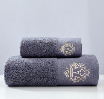 LREA solid geborduurde noble gezicht handdoek 100% katoen materiaal Zacht en comfortabel Bescherm uw huid 34x74cm koffie