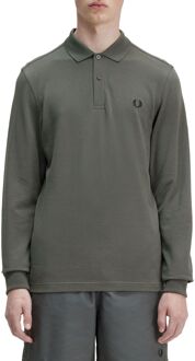 LS Plain Polo Heren groen - S