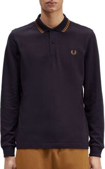 LS Twin Tipped Polo Heren navy - bruin - M