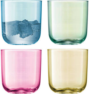 Lsa Polka Tumbler Glas 420 ml Set van 4 Stuks Assorti Multicolor