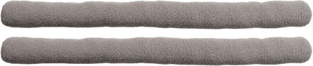 Luance Tochtstopper - 2x - lichtgrijs - Teddy stof - 80 cm - tochtrollen - polyester