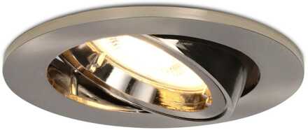 Lublin LED inbouwspot - 4 Watt 345 lumen - 2700K Warm wit - GU10 - Dimbaar - Rond - Kantelbaar - IP20 Voor binnen - RVS