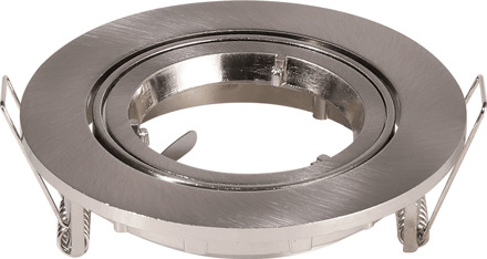 Lublin - LED Inbouwspot - Kantelbaar armatuur - Diameter 93mm - GU10 Fitting incl. lamphouder - Rond - IP20 voor binnen - RVS